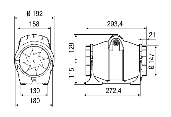 ERK 150 IM0014898.PNG Diagonal fan for duct installation, DN 150, two-level