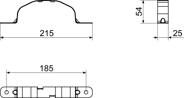FFS-S IM0015094.PNG Rögzítőkengyel rugalmas laposcsőhöz FFS-R52, szélesség x magasság x mélység: kb. 215 x 54 x 25 mm, CSE 10 db