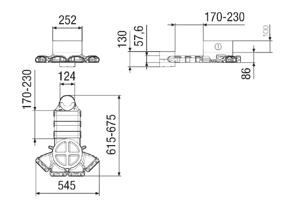 FFS-V4 IM0015116.PNG Plastični razdjelnik zraka s četiri mogućnosti priključivanja za fleksibilnu ovalnu ravnu cijev i jednim glavnim priključkom za ventilacijsku cijev (DN 125), uključujući uklonjivi servisni poklopac s mogućnostima namještanja, širina x visina x dubina: oko 675 x 186 x 545 mm, isporuka: Tri prilagodna elementa za volumen zraka, jedan crni slijepi poklopac, četiri O-prstena (brtve ventila), jedan vodoravni prijelaz razdjelnika zraka DN 125 (FFS-VTHÜ), jedan okomiti prijelaz razdjelnika zraka DN 125 (VTVÜ), dva pojedinačna produžetka za razdjelnik zraka (FFS-V), tri brtvena prstena za produžetke razdjelnika, četiri pojedinačna adaptera cijevnih pričvrsnica (FFS-RA), jedno pomagalo za montažu EPS (stiropor)