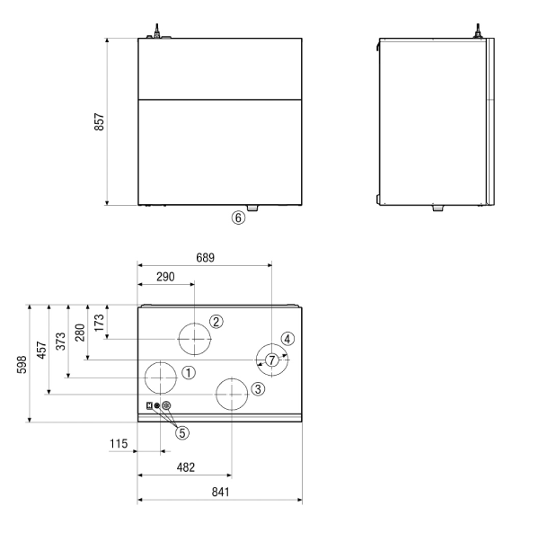 WS 470 KB IM0015756.PNG Высокоэффективные приборы централизованной вентиляции с вентиляторами EC, регулированием для поддержания постоянного объемного расхода, калорифером предварительного нагрева, байпасом и перекрестным противоточным теплообменником, линиями приточного и вытяжного воздуха слева, объемный расход 80—470 м³/ч, диаметр присоединения 4 x DN 160; для присоединения спирально-навивных труб требуется 4 вставных соединителя SVR 160, вкл. пульт управления RLS 1 WR, приложение MAICO для мобильного управления прибором, разрешение DIBT, сертификат «пассивного дома», возможно подключение к KNX, Modbus, Loxone и EnOcean