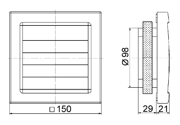 AKE 100/1 IM0017001.PNG Automatické odvlhčení sklepa, DN 100, objemový průtok 92 m³/h