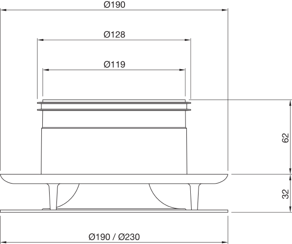 RLV 125 SQ IM0017106.PNG Vanne d'alimentation et clapet d'air sortant réglable avec support de montage et élément d'étranglement intégré. Plaque frontale Square
