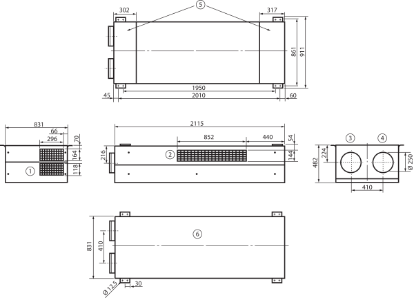 geniovent.x 900 F L-E-SO IM0017261.PNG Appareil de traitement d'air RLT décentralisé avec récupération de chaleur très élevée. Avec échangeur de chaleur enthalpique, raccords d'air extérieur et d'air rejeté à gauche, soufflage en haut, détecteur CO2 intégré dans l'appareil. Avec application pour la commande mobile des appareils