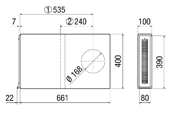 PP 45 LE IM0017719.PNG A soffit element with stainless steel cover is needed as an accessory for the PP 45 K, PP 45 O and PP 45 RC final assembly kits when mounting in the window soffit