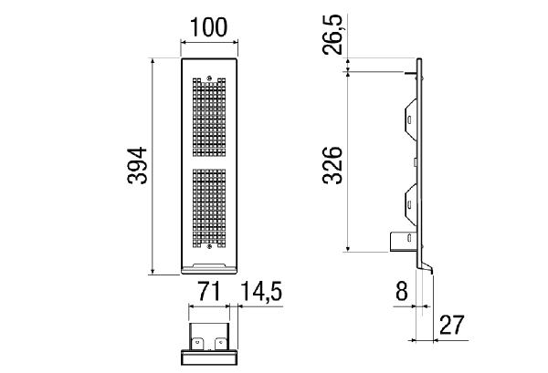 Duo AE IM0017792.PNG Cover required as compulsory accessory for Duo LE soffit element for installation in the window soffit