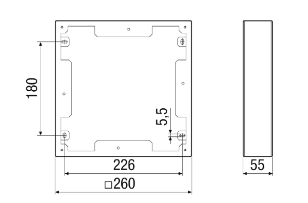 PPB 30 ARW IM0018228.PNG An aluminium compensating frame, colour: powder coated white, similar to RAL 9010, is an optional accessory for the PPB 30 K and PPB 30 O final assembly kits
