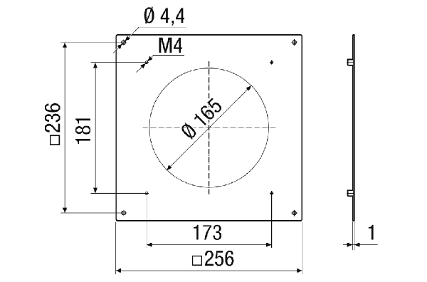 PPB 30 ARE BB IM0018229.PNG La tôle de fixation en acier inoxydable (V4A) de coloris acier inoxydable brossé est un accessoire nécessaire du cadre d'adaptation PPB 30 ARE