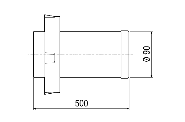 PPB 30 VS IM0018232.PNG Przedłużenie wewnętrznego kanału płynów jako opcjonalne wyposażenie dodatkowe dla zestawów do montażu końcowego PPB 30 K i PPB 30 O w połączeniu z długą tuleją do montażu w stanie surowym PP 45 RHL