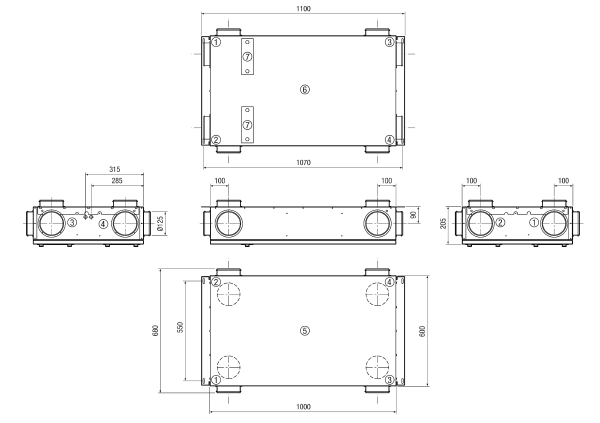 Trio QZ-ALV IM0018295.PNG Очень тихий и компактный прибор централизованной вентиляции с поперечным потоком воздуха, линия вытяжного воздуха слева, с эффективной рекуперацией тепла и влаги, вентиляторы EC с регулированием для поддержания постоянного объемного расхода, присоединение маленькой канальной системы, 40–120 м³/ч, защита от замораживания посредством калорифера предварительного нагрева.
