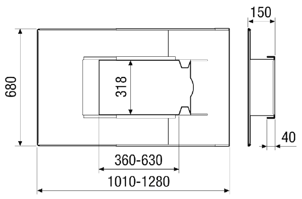PP 45 DER 25-35 IM0018325.PNG Roof cover frame for PP 45 roof outlet, roof angles of 25°-35°