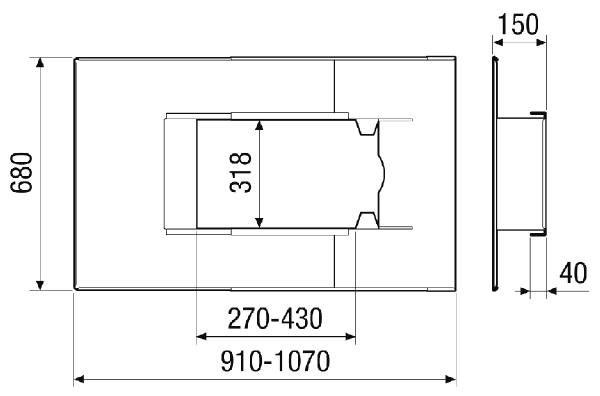 PP 45 DER 36-55 IM0018326.PNG Roof cover frame for PP 45 roof outlet, roof angles of 36°-55°