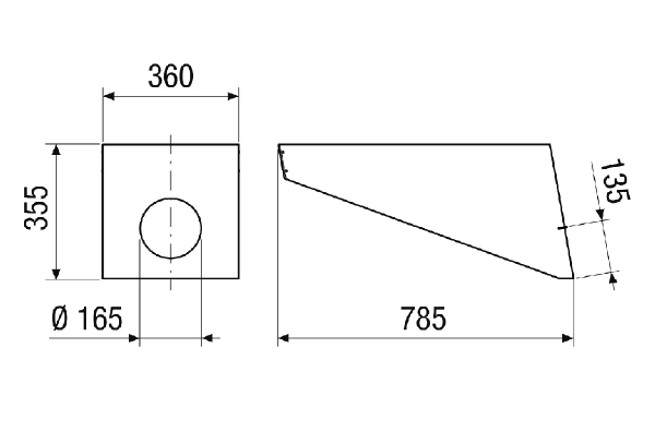 PP 45 DH 25-30 IM0018327.PNG Roof cowl for PP 45 roof outlet, roof angles of 25°-30°