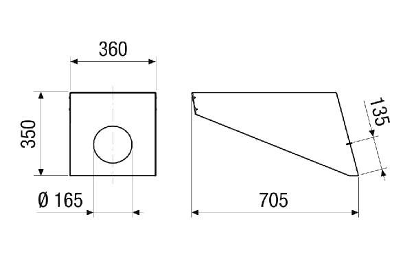 PP 45 DH 31-35 IM0018328.PNG Roof cowl for PP 45 roof outlet, roof angles of 31°-35°