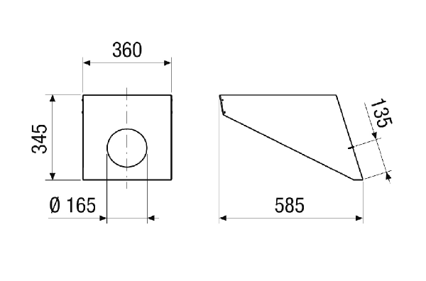 PP 45 DH 36-45 IM0018329.PNG Roof cowl for PP 45 roof outlet, roof angles of 36°-45°