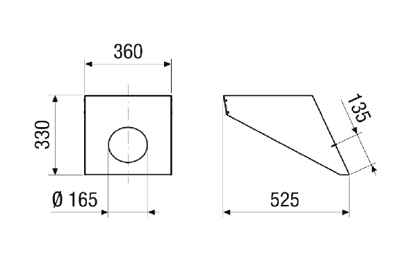 PP 45 DH 46-55 IM0018330.PNG Roof cowl for PP 45 roof outlet, roof angles of 46°-55°
