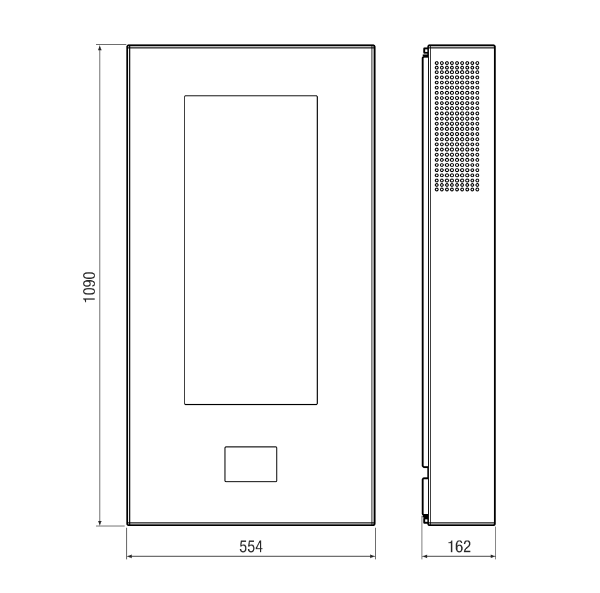 WS 75 APA IM0019224.PNG Surface-mounting cover for WS 75 Powerbox H, model made of metal sheet and high-quality glass insert