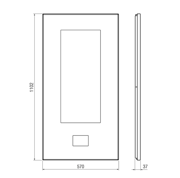 WS 75 UPA IM0019225.PNG Flush-mounting cover for WS 75 Powerbox H, model made of metal sheet and high-quality glass insert
