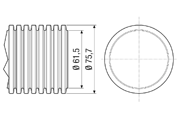 MA-FR75 IM0020004.PNG Gaine ronde flexible PE-HD, longueur 50 m, diamètre extérieur 75 mm, max. 30 m³/h, rayon de courbure ≥ 0,29 m, résistante à la pression pour le bétonnage dans le plancher filigrane