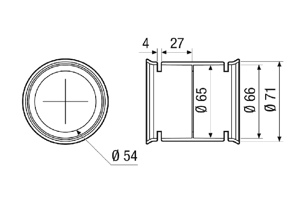 MA-M63 IM0020274.PNG DN63 connecting sleeve made of plastic for the simple and airtight connection of DN63 flexible ducts.
