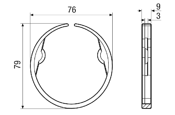 MA-KL75 IM0020326.PNG Clips DN 75 en plastique pour le blocage de gaines flexibles DN 75 dans d'autres composants système MAICOAIR DN 75, UC 10 pièces