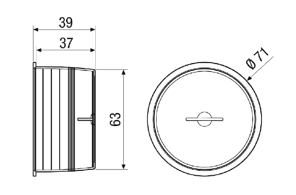 MA-VD63 IM0020363.PNG Couvercle de fermeture DN 63 en plastique pour la fermeture de pièces de raccordement DN 63 dans d'autres composants système MAICOAIR DN 63, UC 10 pièces