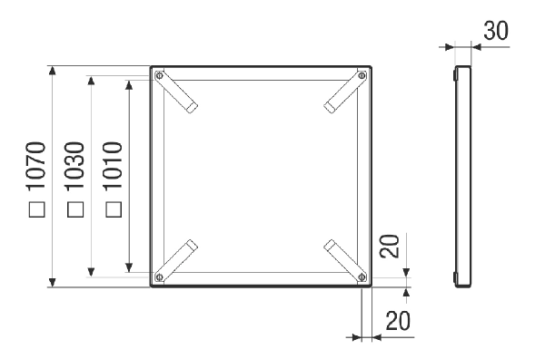 MRI 80-90 IM0020954.PNG Mounting frame with mounting brackets, DN 800 - 900