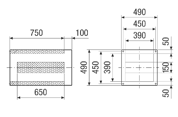 SDI 35 IM0020960.PNG Silencieux sur socle pour réduction du bruit côté aspiration des tourelles d'extraction, DN 350
