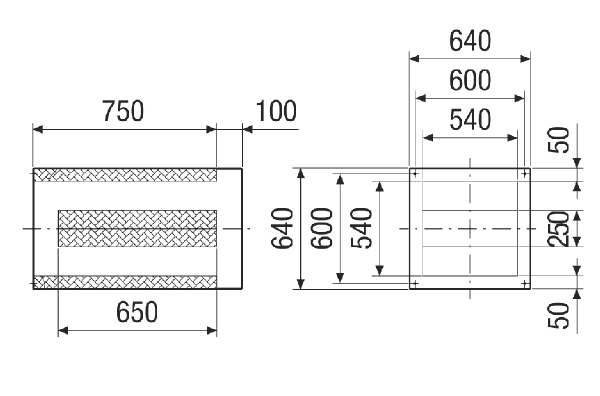 SDI 40-45 IM0020961.PNG Silencieux sur socle pour réduction du bruit côté aspiration des tourelles d'extraction, DN 400-450