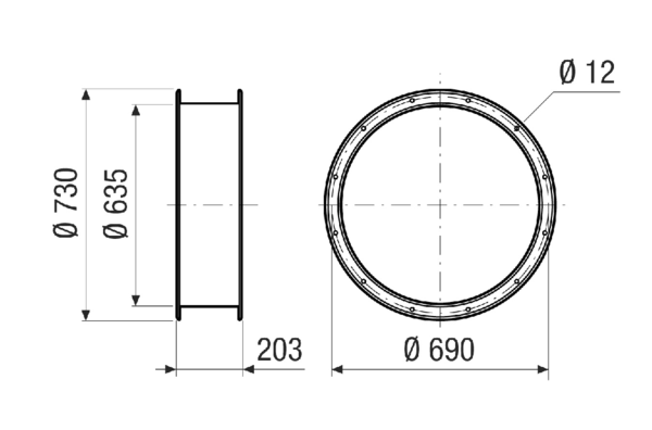 ELI 63 Ex IM0020983.PNG Flexible coupling for sound- and vibration-damped installation, DN 630