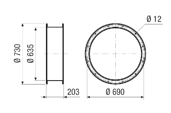 ELI 63 IM0020983.PNG Flexible coupling for sound- and vibration-damped installation, DN 630