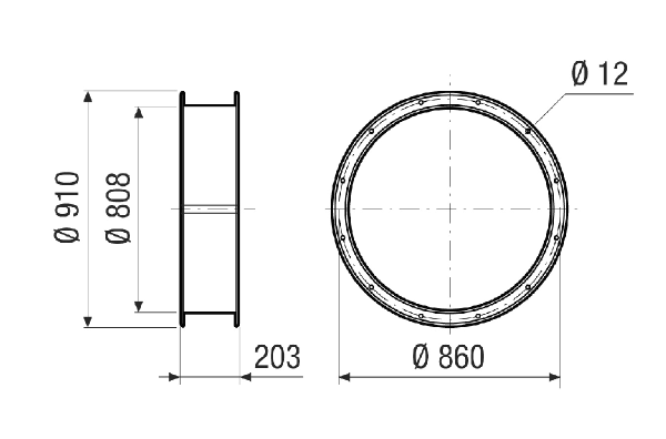ELI 80 IM0020985.PNG Flexible coupling for sound- and vibration-damped installation, DN 800
