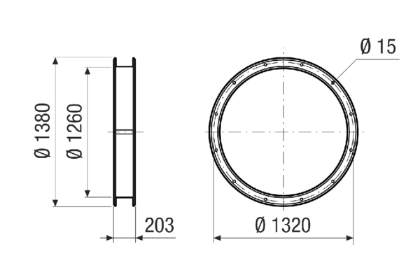ELI 125 IM0020988.PNG Flexible coupling for sound- and vibration-damped installation, DN 1250