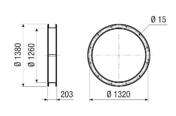 ELI 125 IM0020988.PNG Flexible coupling for sound- and vibration-damped installation, DN 1250