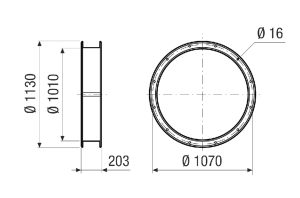 ELI 100 Ex IM0020989.PNG Flexible coupling for sound- and vibration-damped installation, DN 1000