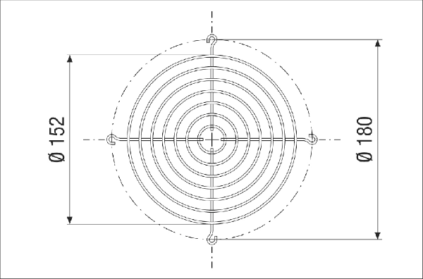 SGEI 14 IM0021157.PNG Grille de protection d'aspiration, ronde, acier, grise, DN 140