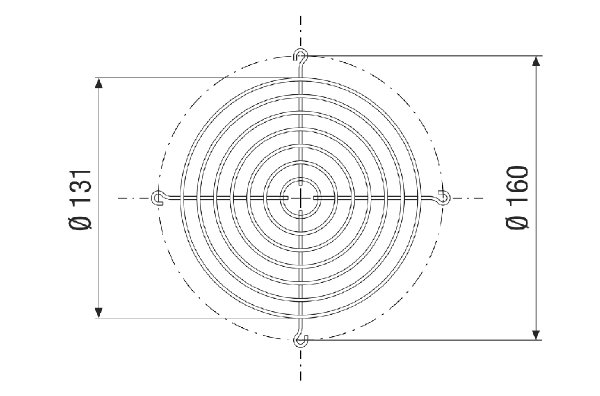 SGAI 12 IM0021167.PNG Round exhaust protection grille, sheet steel, silver, DN 120