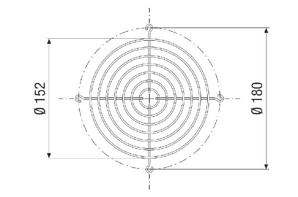 SGAI 14 IM0021168.PNG Round exhaust protection grille, sheet steel, silver, DN 140