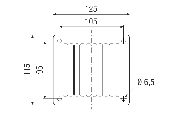 SGAI ES 10 IM0021179.PNG Rectangular air outlet grille, stainless steel, silver, DN 100