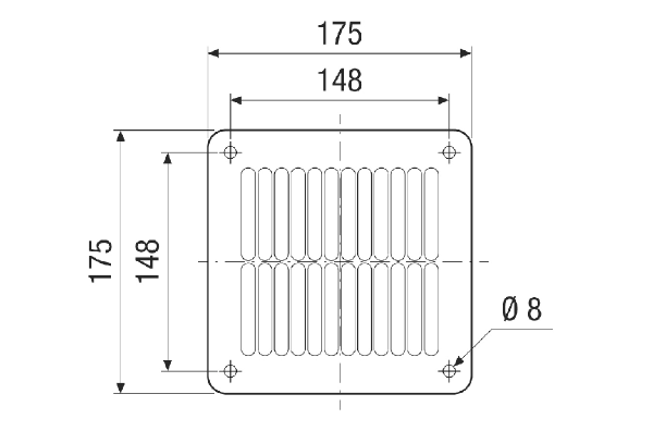 SGAI ES 14 IM0021181.PNG Rectangular air outlet grille, stainless steel, silver, DN 140