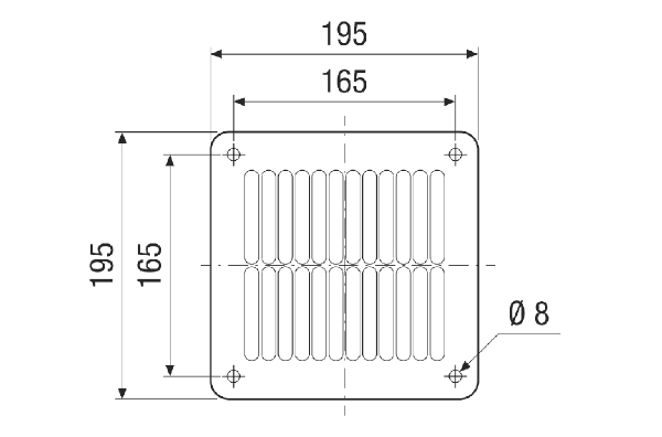 SGAI ES 16 IM0021182.PNG Rectangular air outlet grille, stainless steel, silver, DN 160