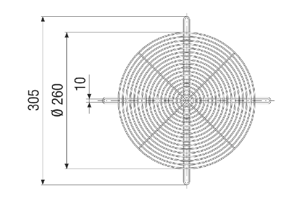 SGEI M 20-25-50 IM0021186.PNG Grille de protection d'aspiration, ronde, acier, argent, DN 200, 225, 250