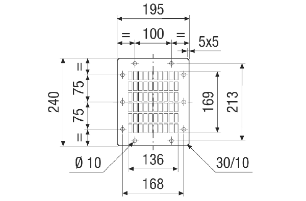 SGAI GR 20 IM0021189.PNG Rectangular air outlet grille, steel, silver, DN 200