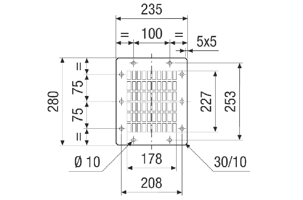 SGAI GR 25 IM0021191.PNG Rectangular air outlet grille, steel, silver, DN 250