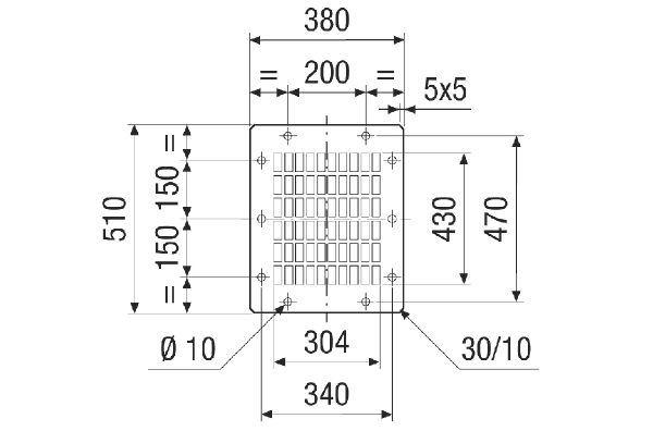 SGAI GR 45 IM0021196.PNG Rectangular air outlet grille, steel, silver, DN 450