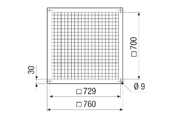 SGSI 63 IM0021216.PNG Grille de protection contre les contacts, acier, argent, DN 630