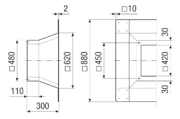 SOFI 35 IM0021218.PNG Insulated flat roof socket for installation of roof fans, DN 350