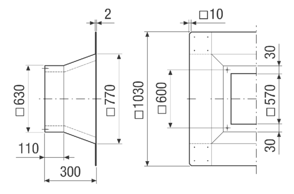 SOFI 40-45 IM0021219.PNG Socle pour toit plat isolé pour le montage des tourelles d'extraction, DN 400-450