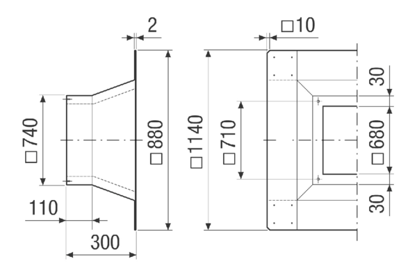 SOFI 50-56 IM0021220.PNG Isolierter Flachdachsockel zur Montage von Dachventilatoren, DN 500-560