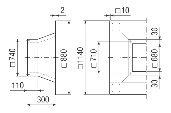 SOFI 50-56 IM0021220.PNG Izolovaný sokl pro montáž střešních ventilátorů na ploché střechy, DN 500-560