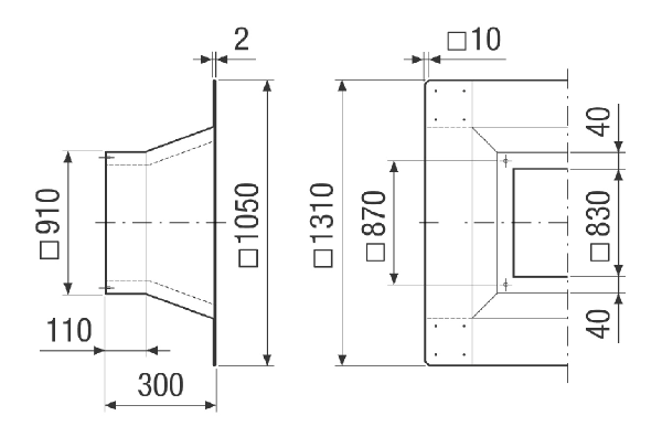 SOFI 63-75 IM0021221.PNG Socle pour toit plat isolé pour le montage des tourelles d'extraction, DN 630, 750